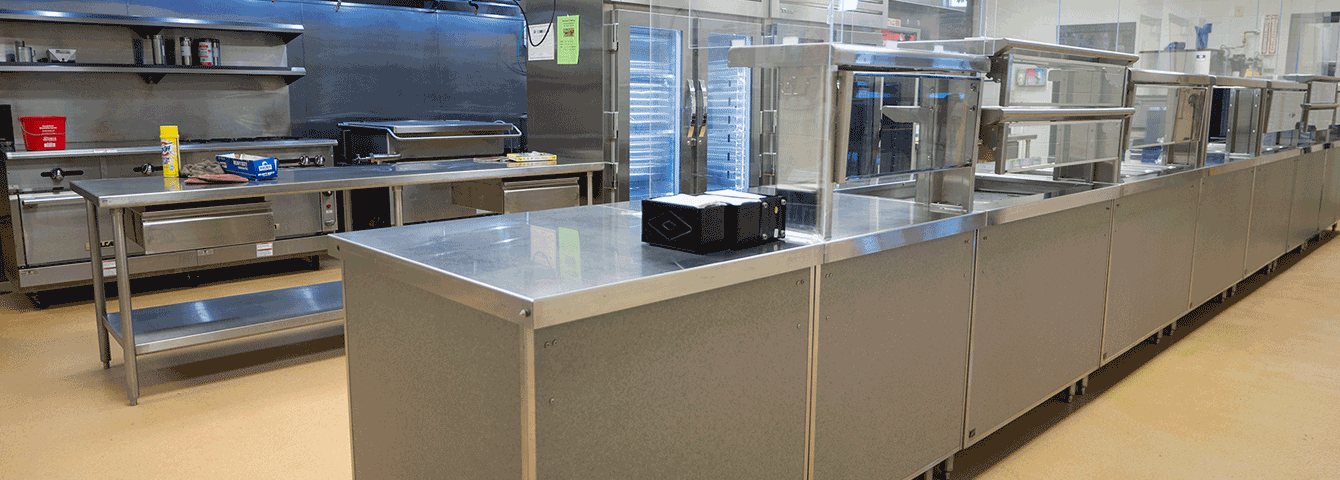 Kitchen with steal countertops 